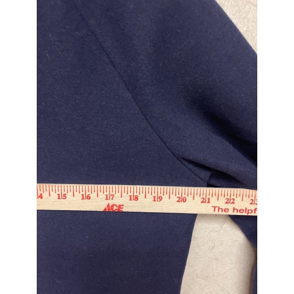 NEW! ASOS Navy Blue Full Zip Lined Polyester Wool Bomber Jacket Men's Small - Picture 5 of 12